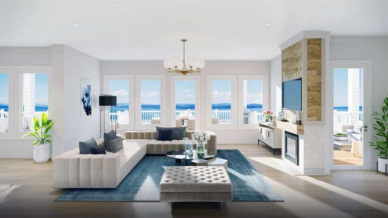 Chandelier, Interior, Living room, Recessed Lighting, Water, Wood Texture Flooring