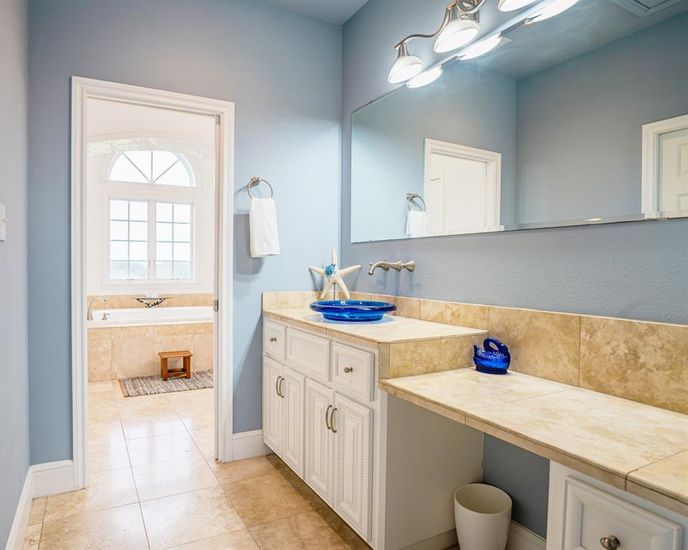 Bathroom, Dual Sink Vanities, Interior, Tile Countertops