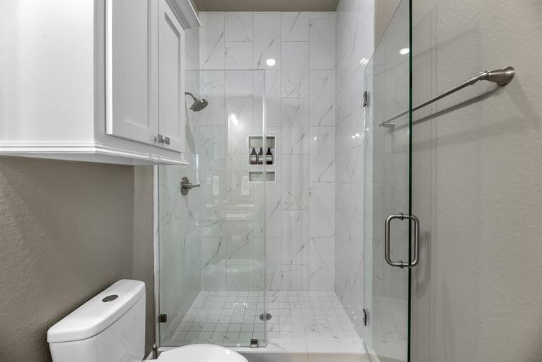 Bathroom, Glass Shower, Interior, Marble, Marble Walls