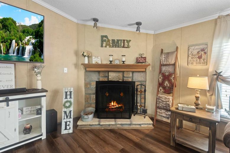 Fireplace, Interior, Wood Texture Flooring