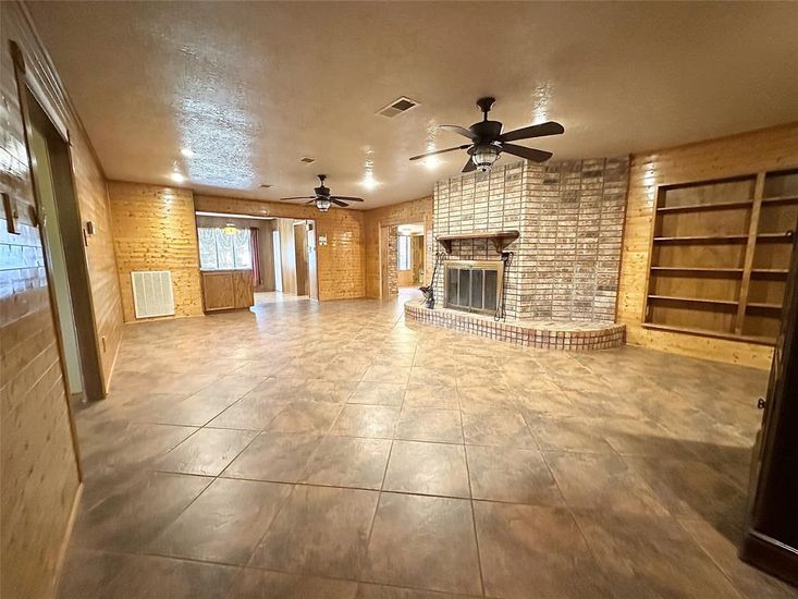Empty room, Fireplace, Interior, Stone Walls