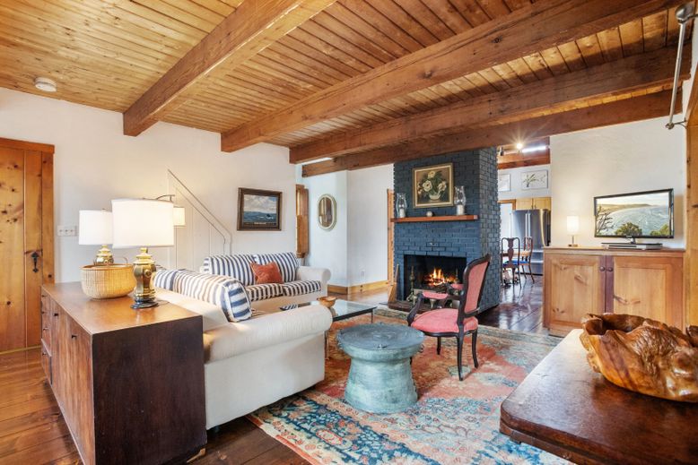 Fireplace, Interior, Living room, Wooden Beams, Wooden Ceilings, Wood Texture Flooring