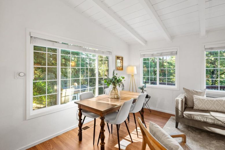 Interior, Kitchen, Pendant Lights, Stainless Steel Appliances, Wood Texture Flooring