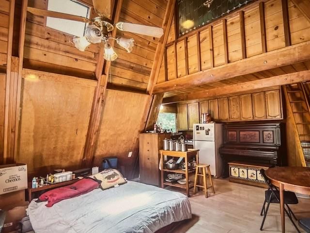 Bedroom, Interior, Piano, Wooden Beams, Wooden Ceilings, Wood Texture Flooring, Wooden Walls