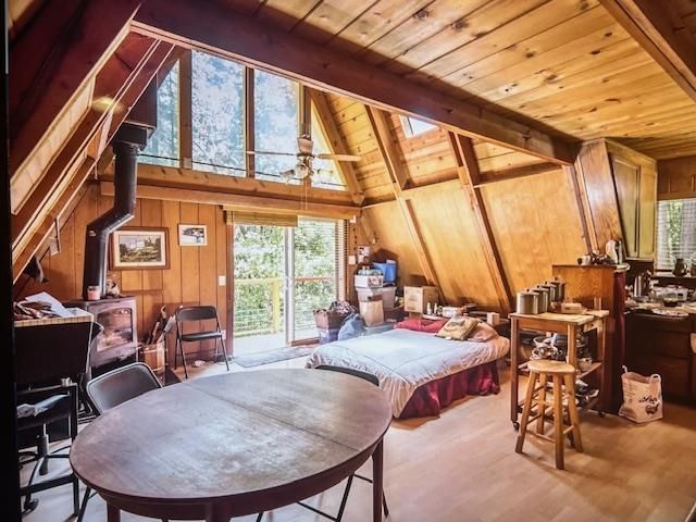 Bedroom, Interior, Wooden Beams, Wooden Ceilings, Wood Texture Flooring, Wooden Walls