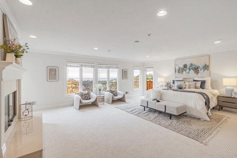 Bedroom, Fireplace, Interior, Recessed Lighting