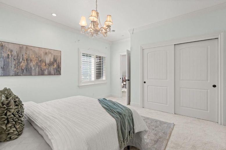Bedroom, Chandelier, Interior, Recessed Lighting