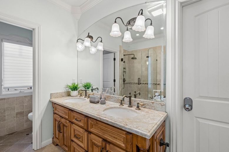 Bathroom, Dual Sink Vanities, Glass Shower, Interior