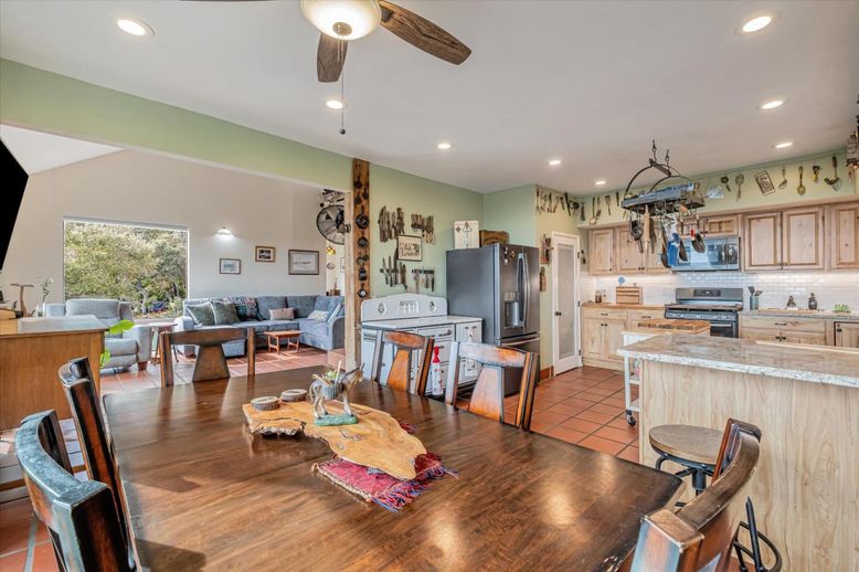 Dining room, Interior, Kitchen, Living room, Recessed Lighting, Stainless Steel Appliances