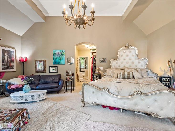 Bedroom, Chandelier, Interior