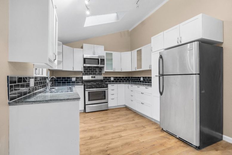 Interior, Kitchen, Stainless Steel Appliances, Wood Texture Flooring