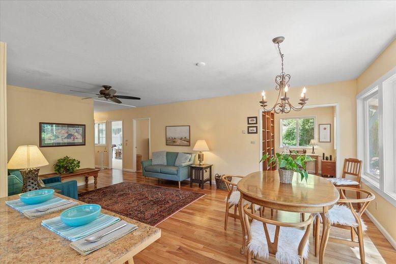 Chandelier, Dining room, Interior, Wood Texture Flooring