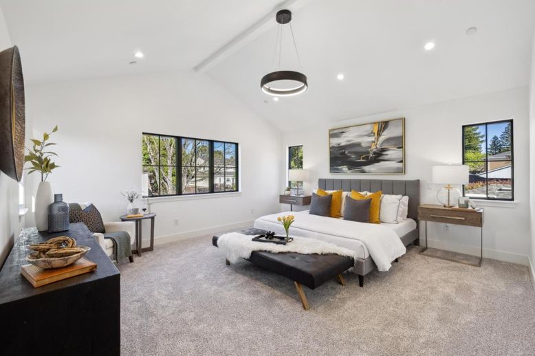 Bedroom, Interior, Pendant Lights, Recessed Lighting