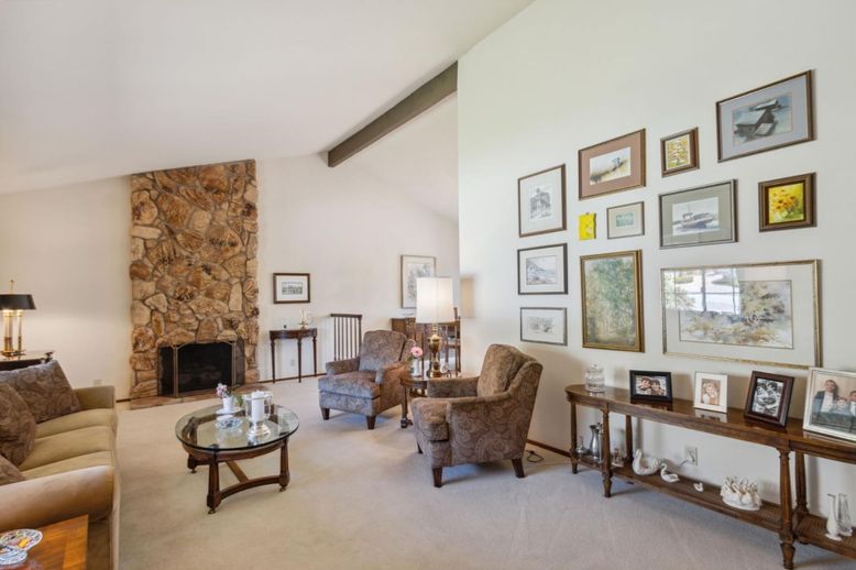 Fireplace, Interior, Living room, Stone Walls, Wooden Beams