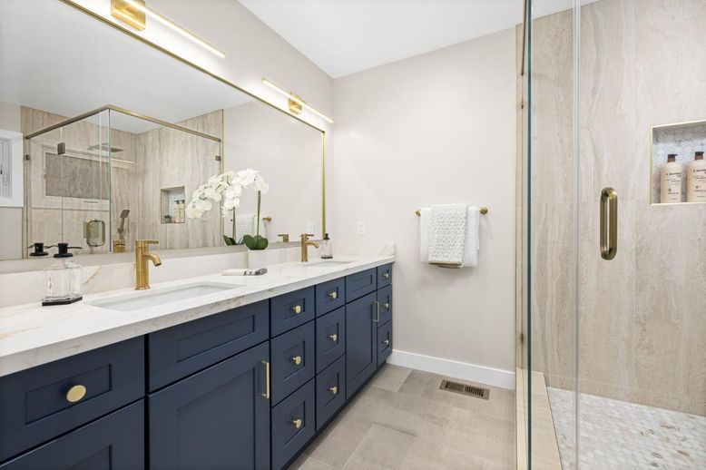 Bathroom, Dual Sink Vanities, Glass Shower, Interior