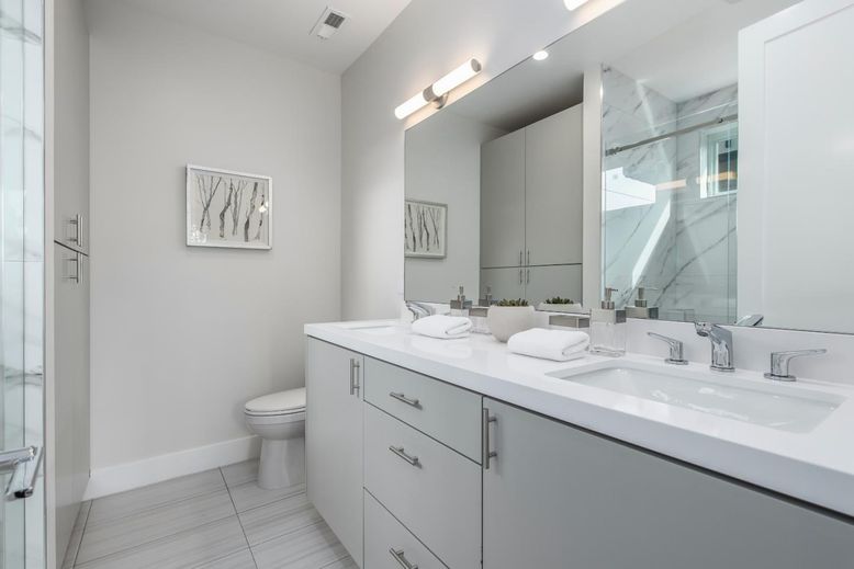 Bathroom, Dual Sink Vanities, Interior, Marble Walls