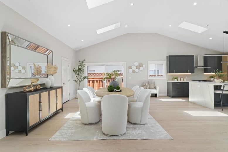 Dining room, Interior, Kitchen, Living room, Pendant Lights, Recessed Lighting, Wood Texture Flooring
