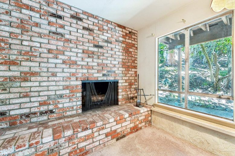 Empty room, Fireplace, Interior, Stone Walls