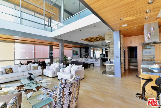 Dining room, Interior, Kitchen, Living room, Pendant Lights, Recessed Lighting, Stainless Steel Appliances, Wooden Ceilings, Wood Texture Flooring, Wooden Walls
