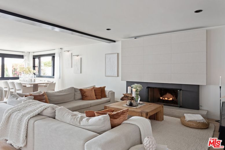 Dining room, Fireplace, Interior, Living room, Recessed Lighting