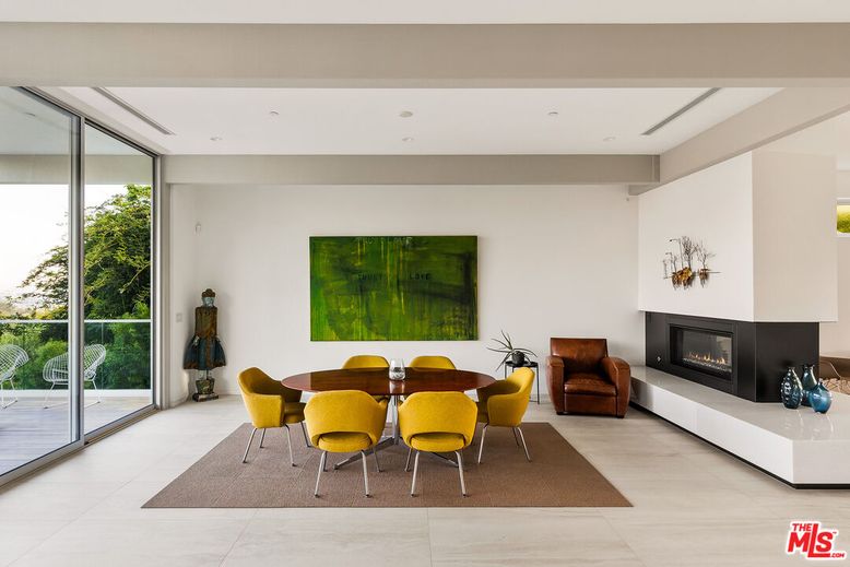 Dining room, Fireplace, Interior, Living room, Recessed Lighting