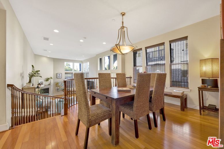 Dining room, Interior, Pendant Lights, Recessed Lighting, Wood Texture Flooring