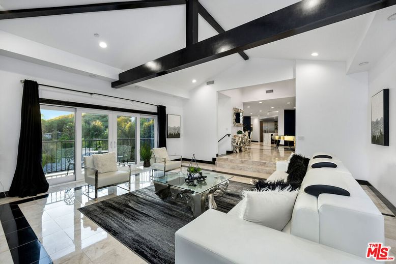 Interior, Living room, Recessed Lighting, Wooden Beams