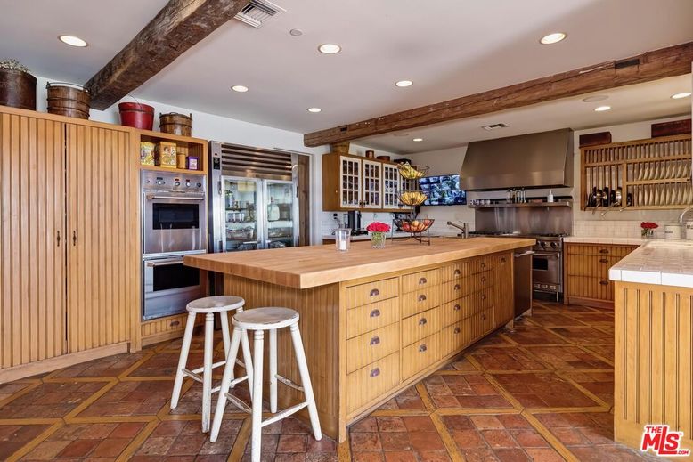 Interior, Kitchen, Recessed Lighting, Stainless Steel Appliances, Wooden Beams