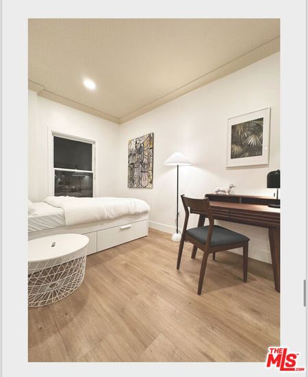 Bedroom, Home Office, Interior, Recessed Lighting, Wood Texture Flooring