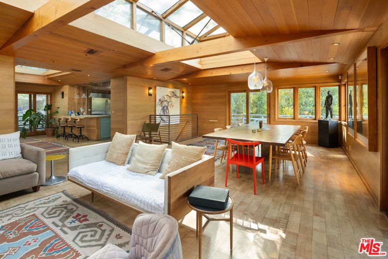 Dining room, Interior, Kitchen, Living room, Pendant Lights, Recessed Lighting, Wooden Beams, Wooden Ceilings, Wood Texture Flooring, Wooden Walls