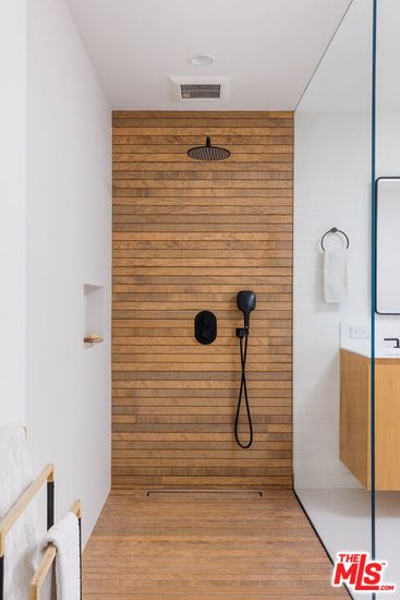 Bathroom, Interior, Wood Texture Flooring, Wooden Walls