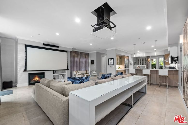 Fireplace, Interior, Kitchen, Living room, Pendant Lights, Recessed Lighting