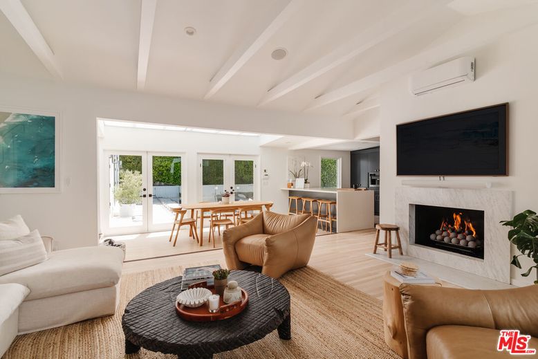 Dining room, Fireplace, Interior, Living room, Wood Texture Flooring