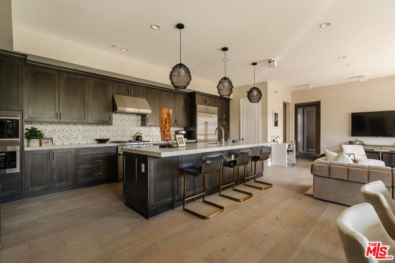 Interior, Kitchen, Living room, Pendant Lights, Recessed Lighting, Stainless Steel Appliances, Wood Texture Flooring