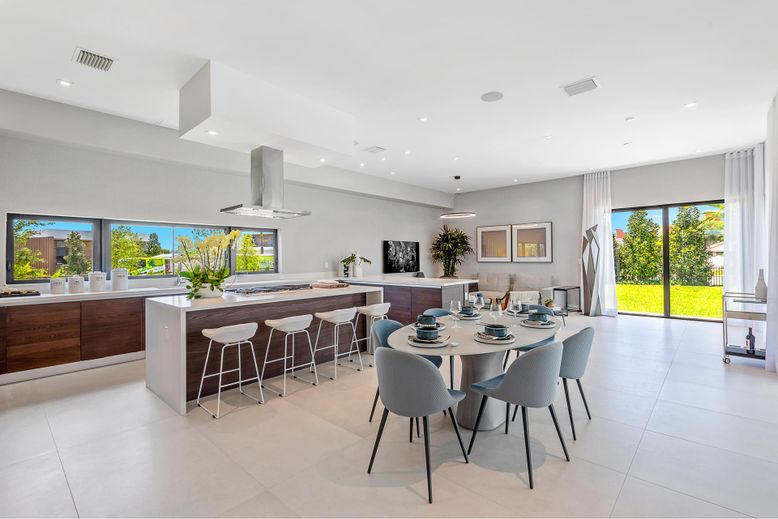Dining room, Interior, Kitchen, Recessed Lighting