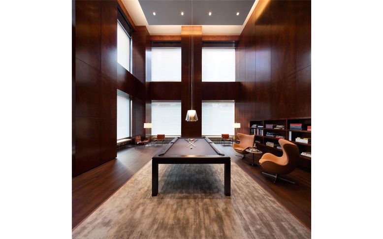 Billiard Table, Game Room, Interior, Pendant Lights, Recessed Lighting, Wood Texture Flooring, Wooden Walls