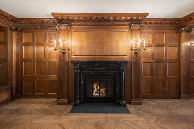 Fireplace, Interior, Wood Texture Flooring, Wooden Walls