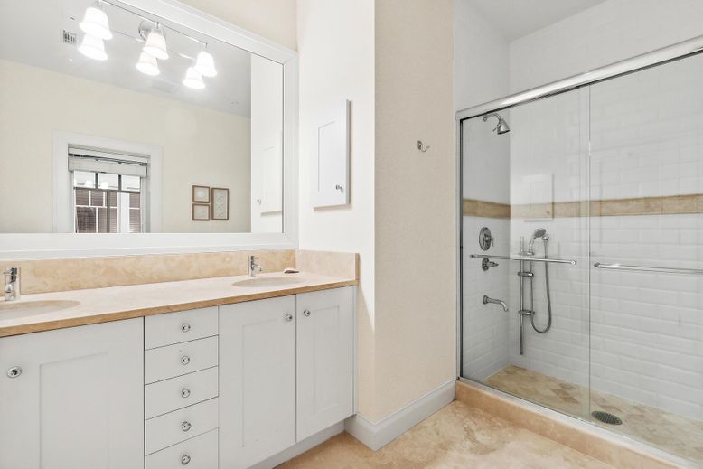 Bathroom, Dual Sink Vanities, Glass Shower, Interior