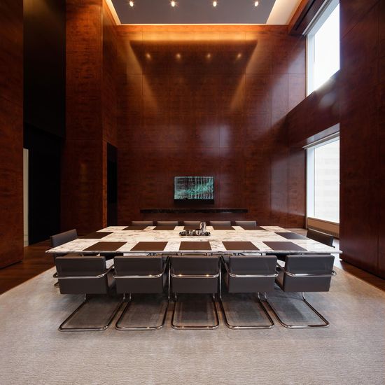 Dining room, Interior, Recessed Lighting, Wooden Walls