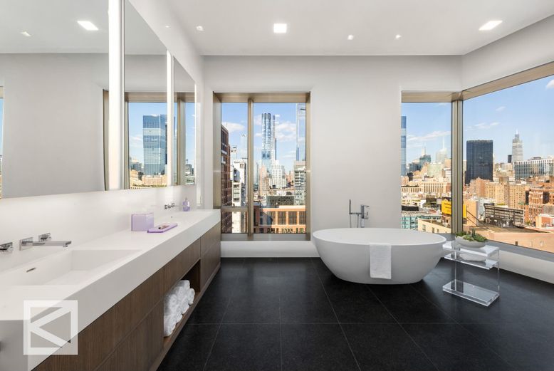 Bathroom, Dual Sink Vanities, Free Standing Baths, Interior, Recessed Lighting