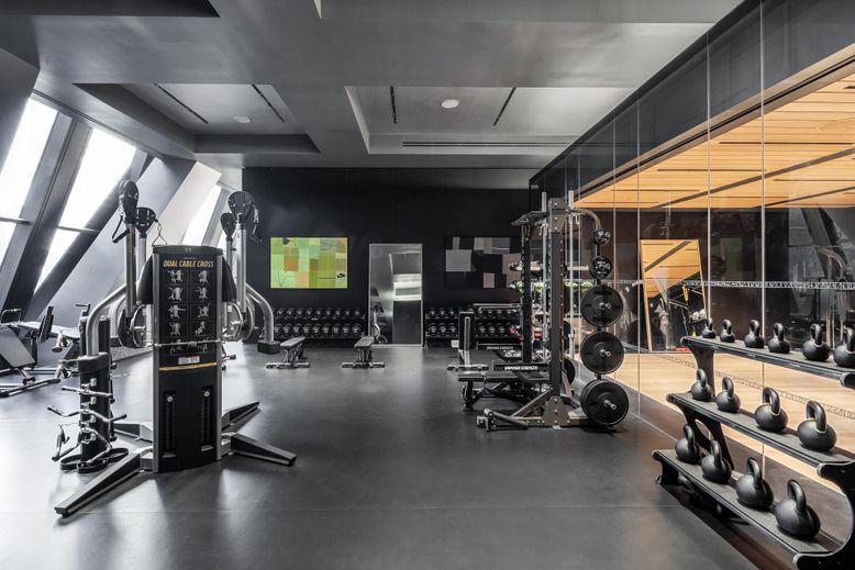 Fitness Equipment, Gym, Interior, Recessed Lighting