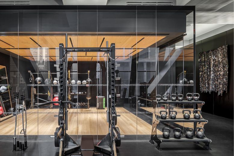 Fitness Equipment, Interior, Wood Texture Flooring