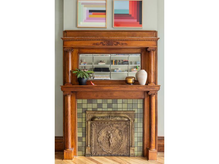 Fireplace, Interior, Wood Texture Flooring