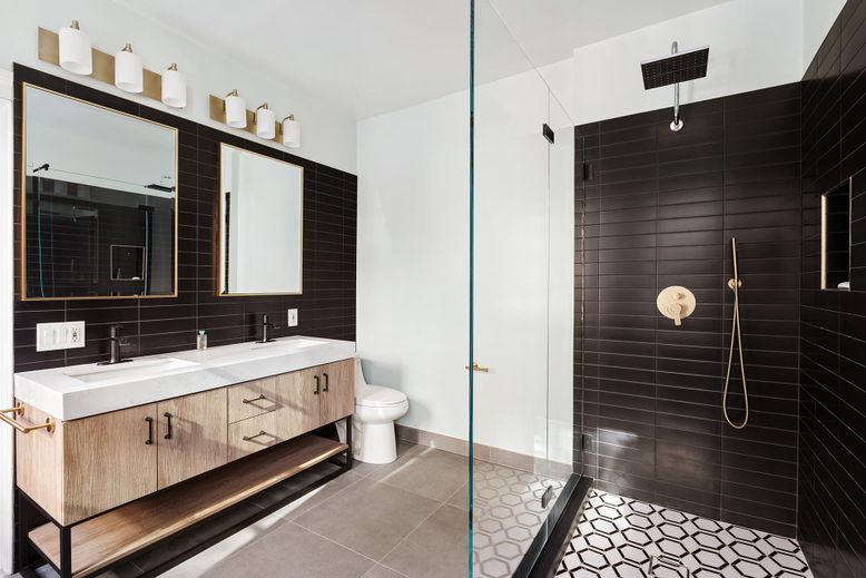 Bathroom, Dual Sink Vanities, Glass Shower, Interior