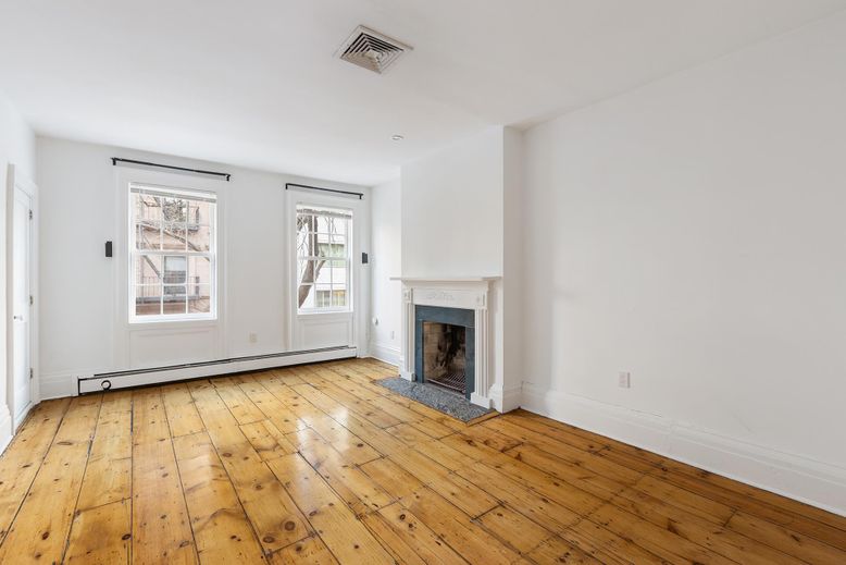 Empty room, Fireplace, Interior, Wood Texture Flooring