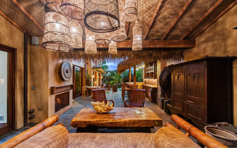 Dining room, Fireplace, Interior, Living room, Pendant Lights, Wooden Ceilings