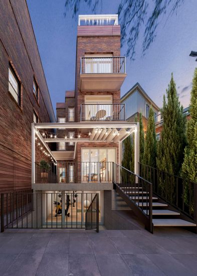 Exterior, Facade, Brick Facade, Modern