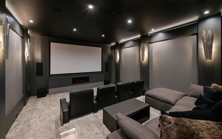 Home Theatre Room, Interior, Projection Screen, Recessed Lighting, Theatre Room