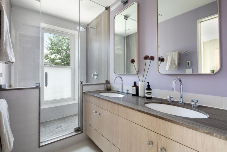Bathroom, Dual Sink Vanities, Glass Shower, Interior