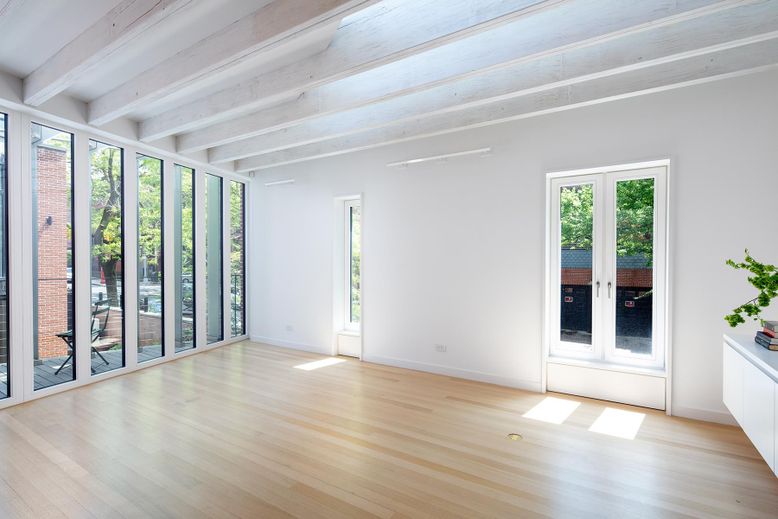 Empty room, Interior, Wooden Beams, Wood Texture Flooring
